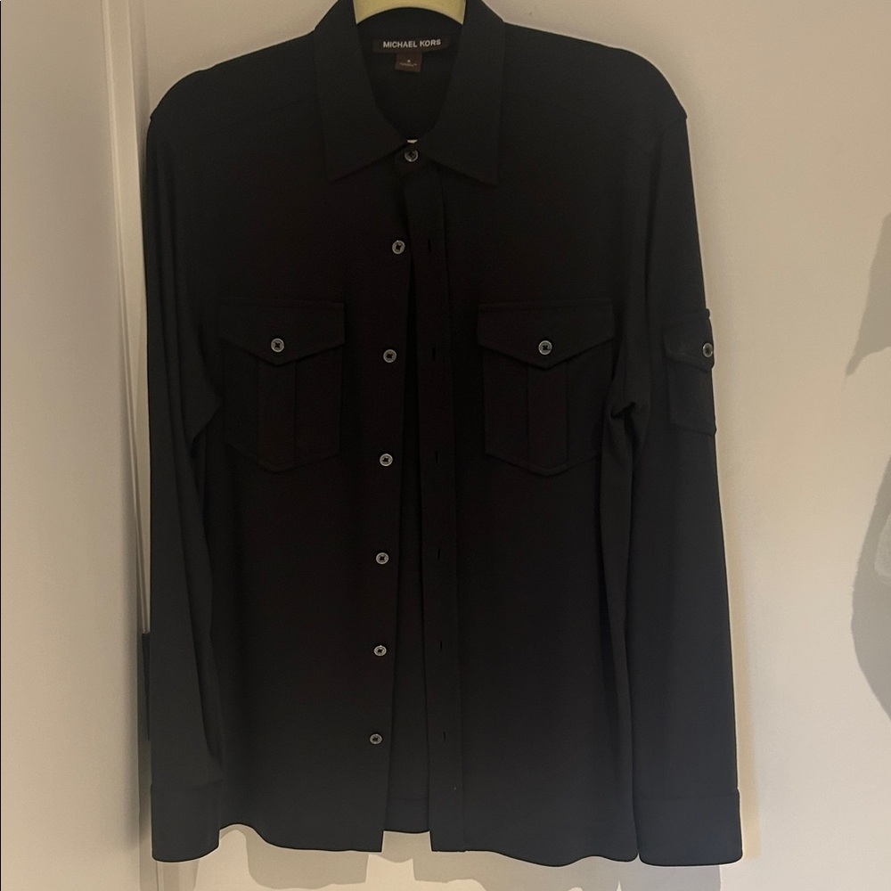 Michael Kors Midnight Black Long Sleeve Shirt